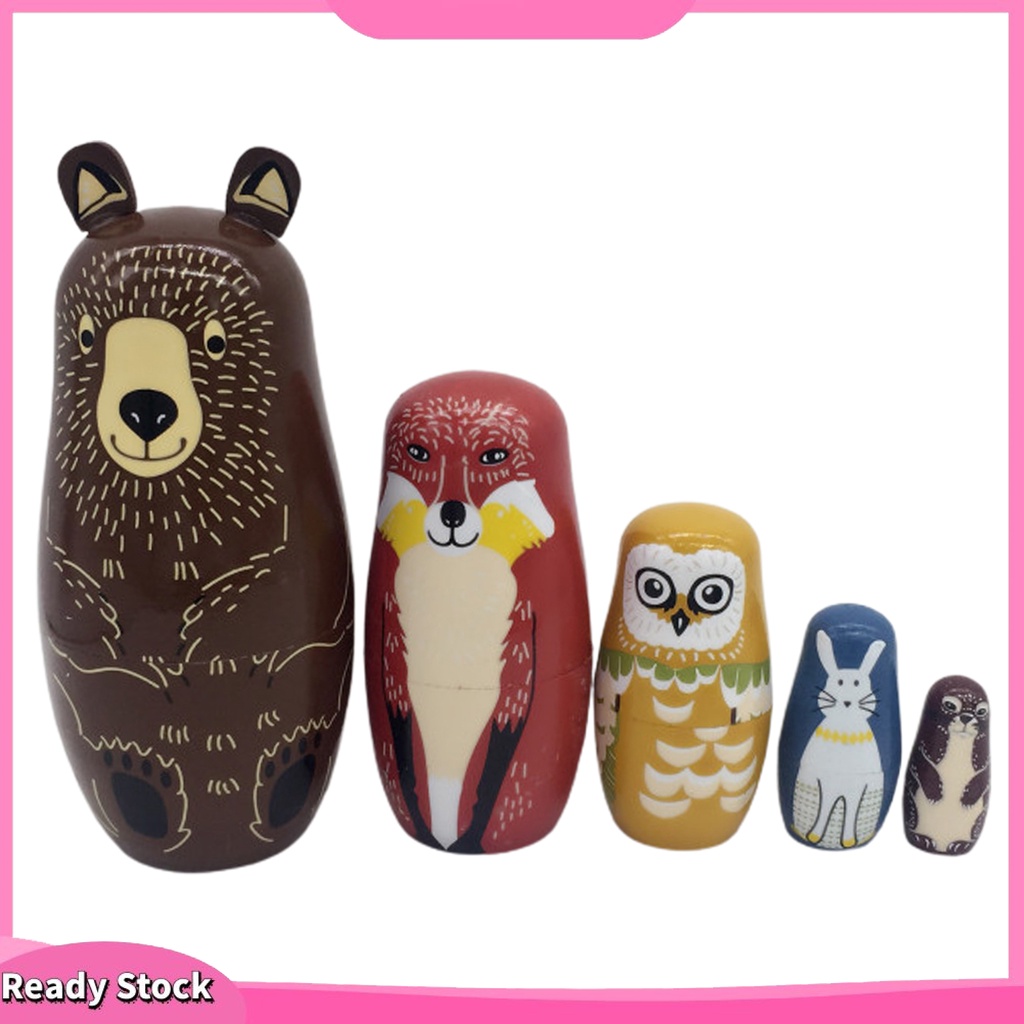 Wis| Bộ 5 Búp Bê Nga Matryoshka Hình Thú Dễ Thương