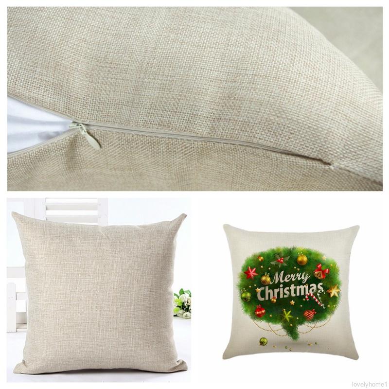 Cartoon Printed Christmas Holiday Decorative Pillowcase Throw Cushion Cover Home Car Decorations