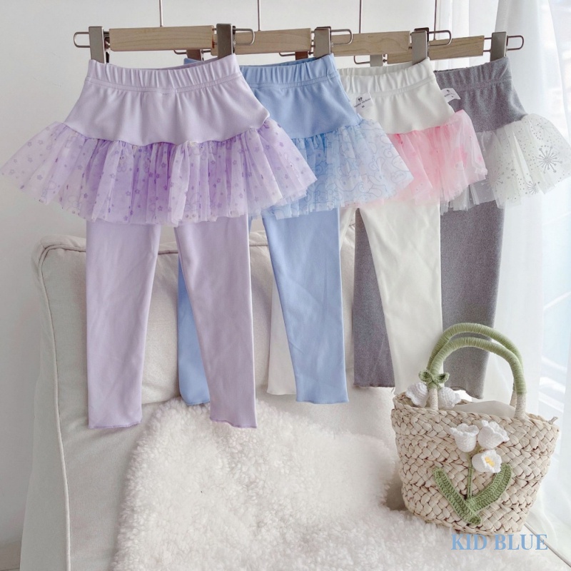 Quần Legging Phối Lưới In Hoạt Hình Kiểu Hàn Quốc Thời Trang Thu Đông Cho Bé Gái