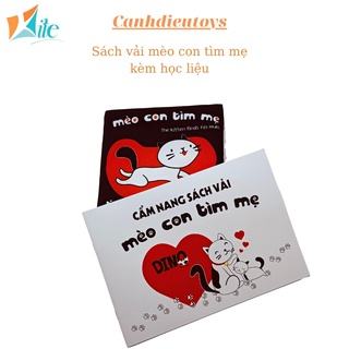 Sách vải sơ sinh mèo con tìm mẹ kèm học liệu Cánh Diều, kích thích đa giác quan, khả năng ghi nhớ, tư duy logic