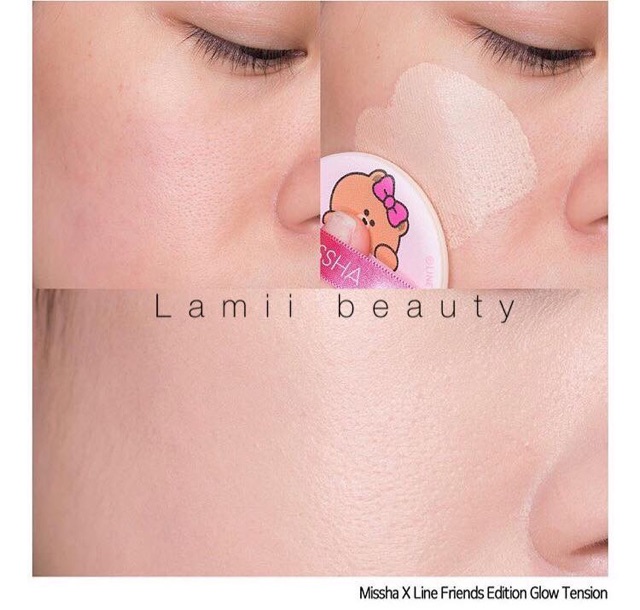 Phấn nước MISSHA LINE FRIENDS GLOW TENSION CUSHION SPF 50 PA+ | BigBuy360 - bigbuy360.vn