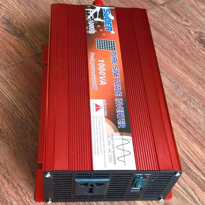 Bộ chuyển đổi điện sin chuẩn 1000w 24v sang 220v hãng suoer
