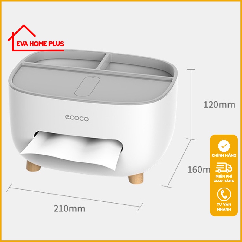 Hộp đựng khăn giấy để bàn đa năng ECOCO chính hãng, hộp giấy để bàn đựng đồ phòng khách tiện lợi E2009
