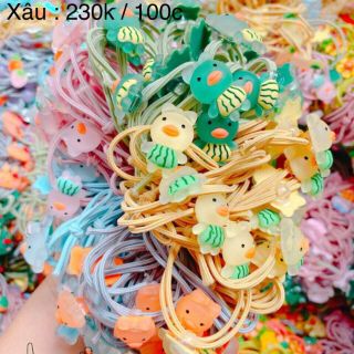 Combo 10 sợi cột tóc trẻ em đính icon dễ thương