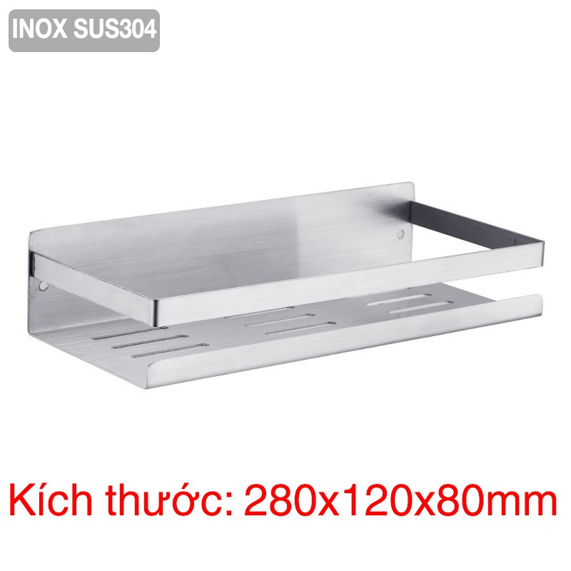 Kệ đựng gia vị Inox SUS304 dán tường gạch men, không rỉ sét  - kèm keo dán Sealant fix - 3 kích thước  - HOBBY KGVD