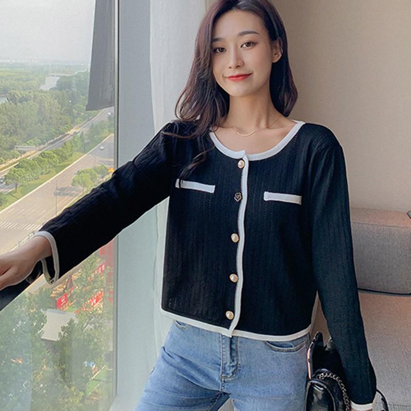 Áo Khoác Cardigan Dài Tay Phong Cách Hàn Quốc Năng Động Cho Nữ