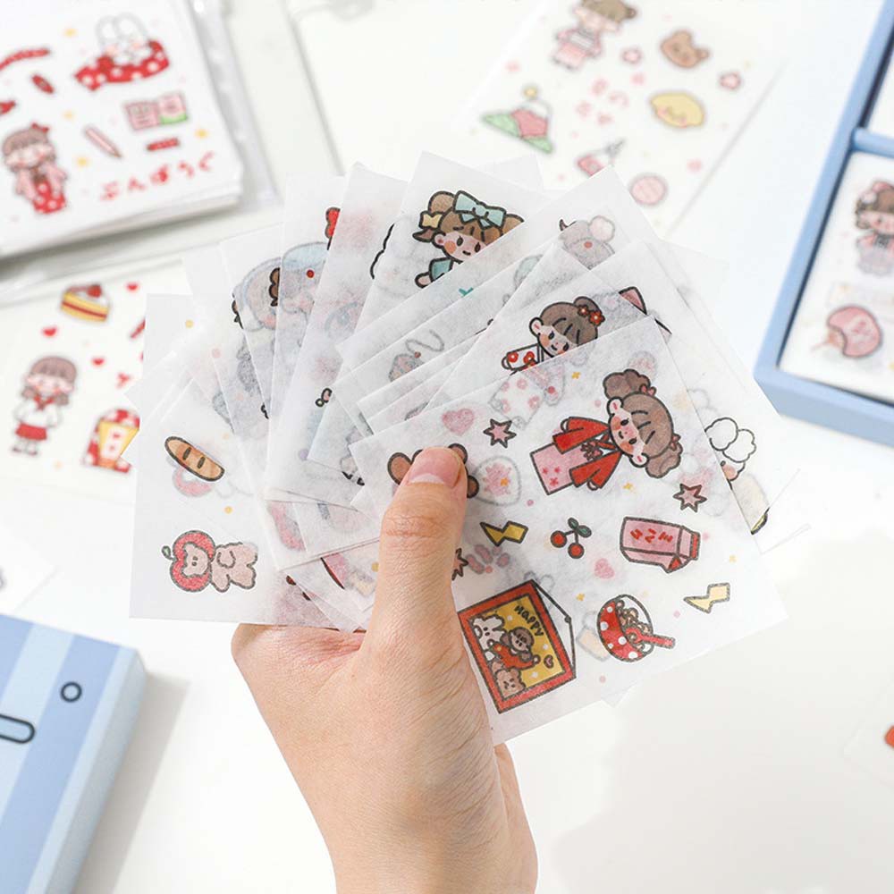 Bộ 100 Miếng Dán Hình Trái Cây / Động Vật Hoạt Hình Dễ Thương Dùng Trang Trí Diy 81