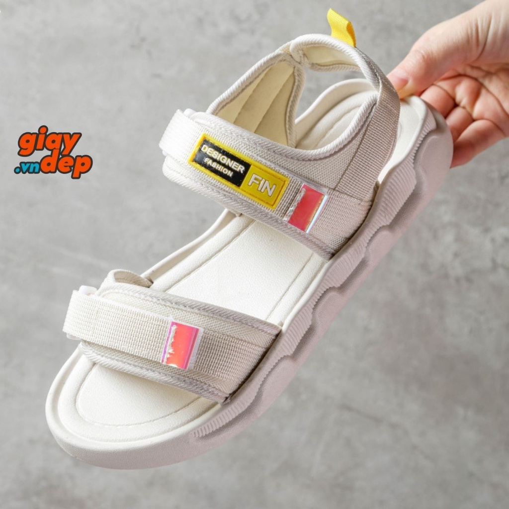 Sandal Nữ Kiểu Dáng Hàn Quốc GADEVI Quai Dán FIN 3 Màu Hot Trend GD009