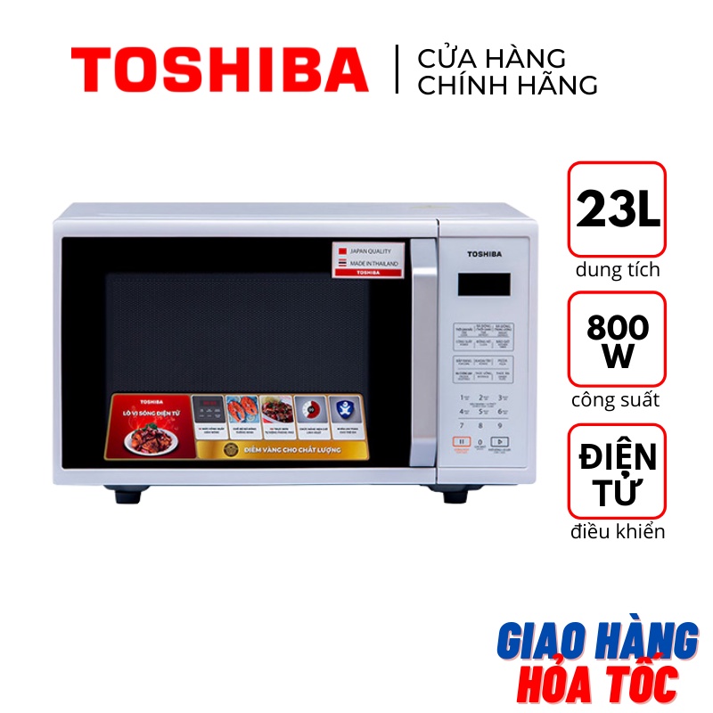 Lò vi sóng Toshiba ER-SS23(W1)VN dung tích 23L điện tử tiếng Việt made in Thailand - Bảo hành hãng 12 tháng