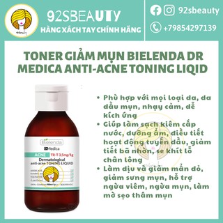 Toner Bielenda Dr Medica Anti-Acne Dermatological Toning Liqid làm sạch sâu và dịu da, giảm mụn, kiềm dầu thumbnail