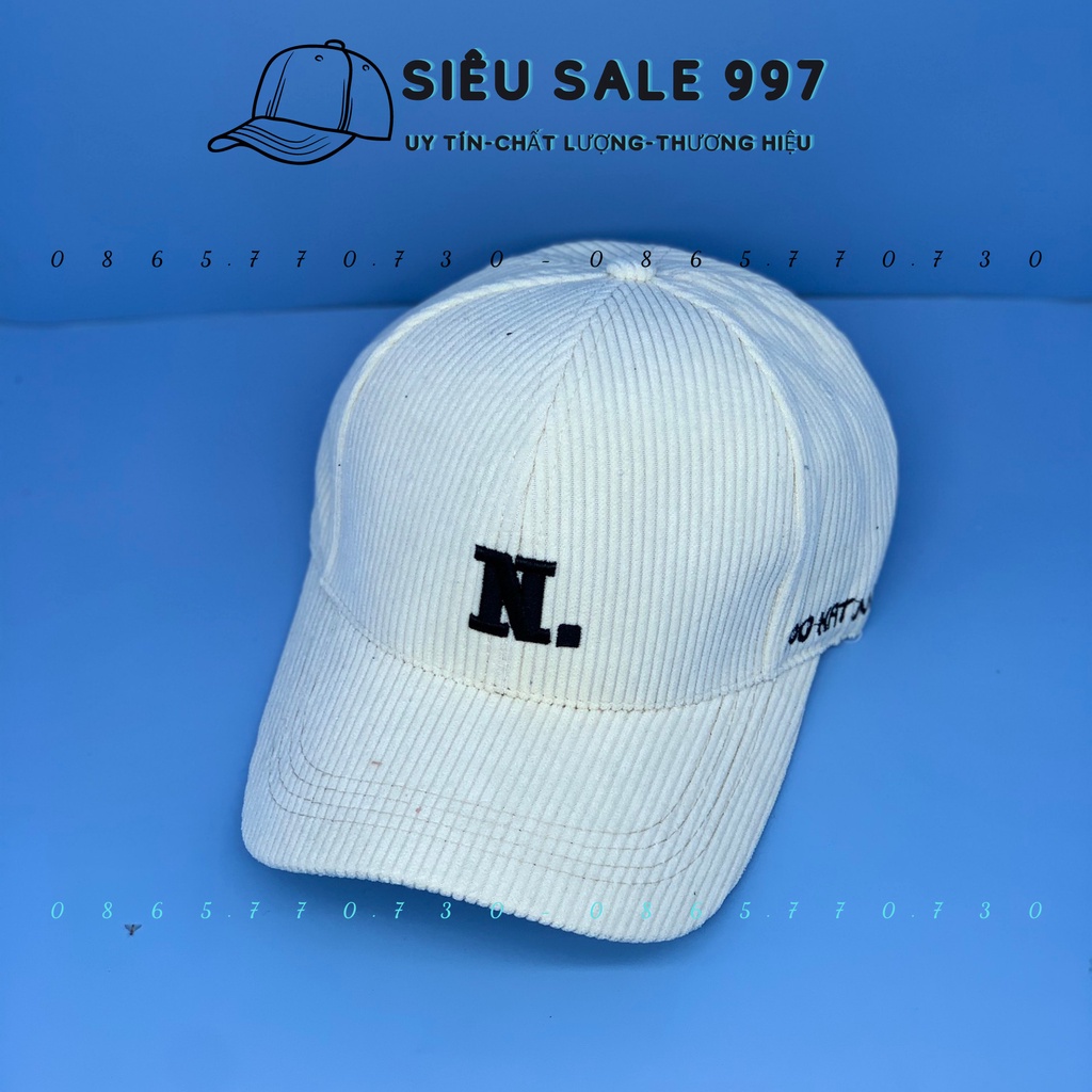 NÓN KẾT THÊU CHỮ CÁI, MŨ LƯỠI TRAI NHIỀU MÀU CHẤT NHUNG GÂN DÀY MỊN ĐẸP