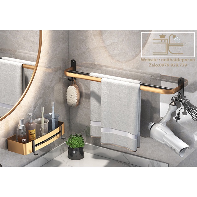 -Giá để khăn tắm - treo khăn mặt - Thiết bị phòng tắm - Nội thất phòng tắm - Nhà Tắm thông minh Combo vàng