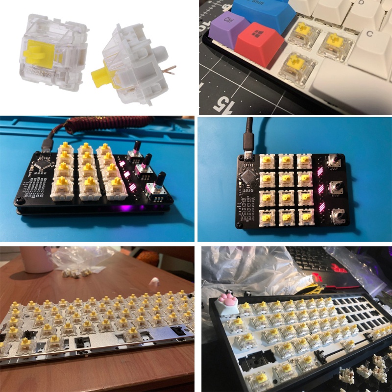 Set 10 Bàn Phím Cơ Màu Vàng SMD Cho Cherry MX GK61 GK64