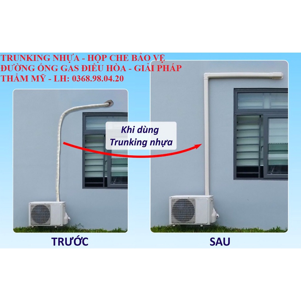 Hộp che bảo vệ đường ống gas điều hòa - ỐNG CỨNG DÀI 1M - Trunking - Giải pháp thẩm mỹ