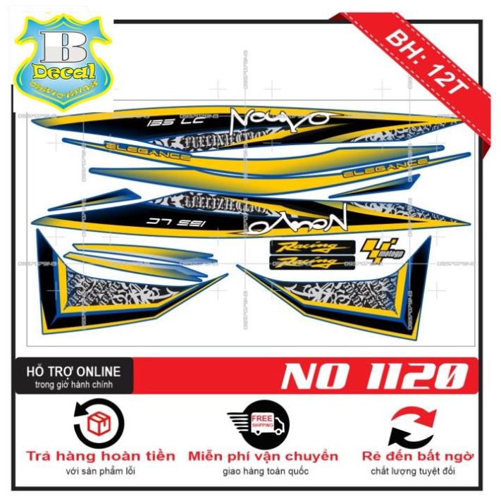 ( Quí khách vui lòng mang ra tiệm cho thợ dán ) Tem NOUVO 4 LX THÁI LAN DÁN XE XANH [Bi Decal]