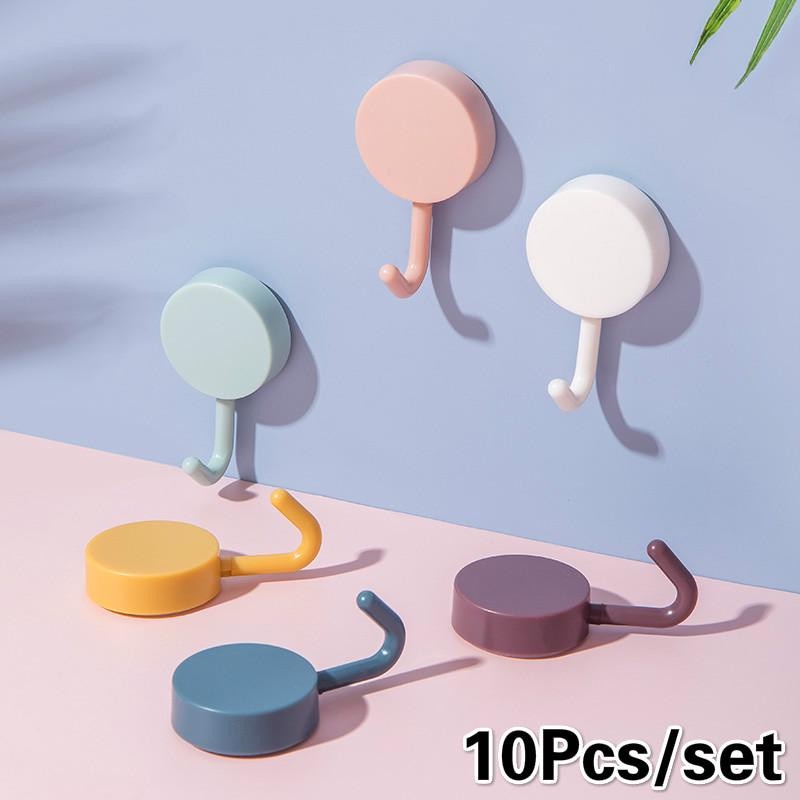 Móc Nhựa Tròn Dán Tường Treo Đồ Vật Quần Áo - Móc Gắn Tường Trang Trí Decor Nhà Cửa Nhiều Màu Sắc