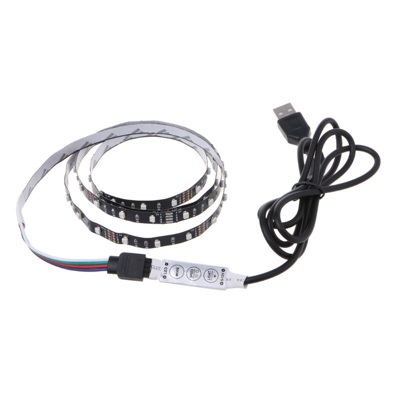 Dải Đèn LED 30 Bóng 5V 3528 RGB USB Chống Nước Trang Trí Nội Thất Lưng TV