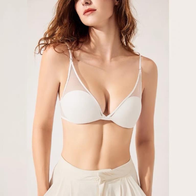 Áo Ngực Softie Không Đường May Phối Lưới Thoáng Khí Hai Dây Chéo Sau Lưng Cao Cấp 212