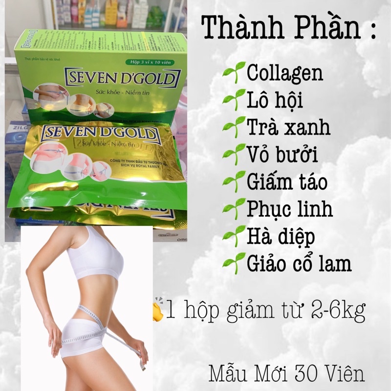 Giảm cân Seven D'Gold[Seven days] Mẫu Mới 30 viên