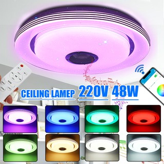48W Loa Bluetooth Gắn Trần 30cm Led Rgb Kèm Remote Điều Khiển Có thể chơi nhạc
