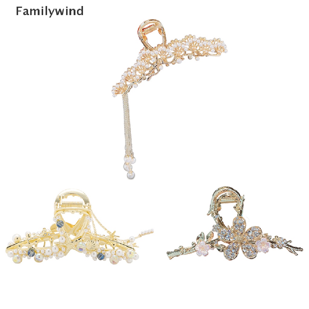 Kẹp Tóc Tua Rua Hình Sao Biển / Ngọc Trai Đính Đá Cho Nữ