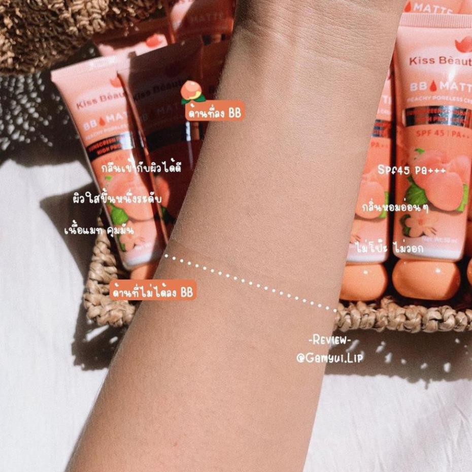 Kem nền BB Cream đào 2in1 của Kiss Beauty (có chống nắng SPF45 và che khuyết điểm)🌈FREESHIP🌈Mỹ Phẩm Chính Hãng Giá Tốt