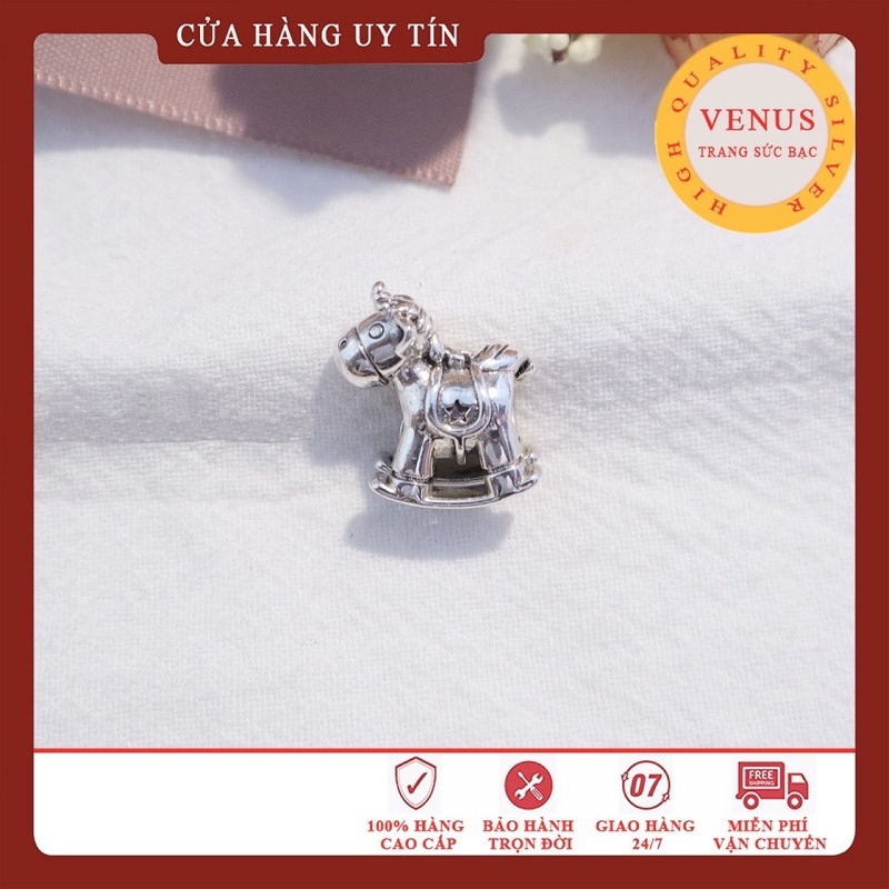 Charm Ngựa Gỗ- S925 ALE- Trang Sức Bạc Venus