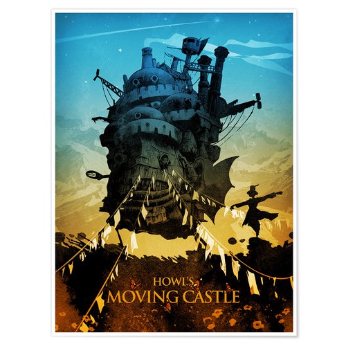 Poster 8 tấm Howl's Moving Castle ảnh anime