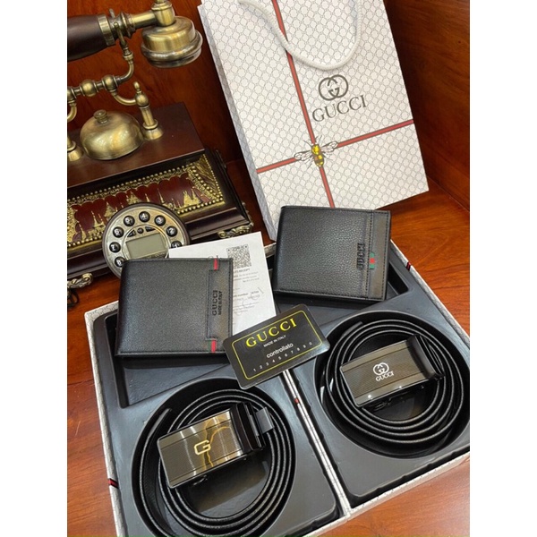 Set 2 dây lưng+ ví G c fullbox bill túi giấyFreeship
