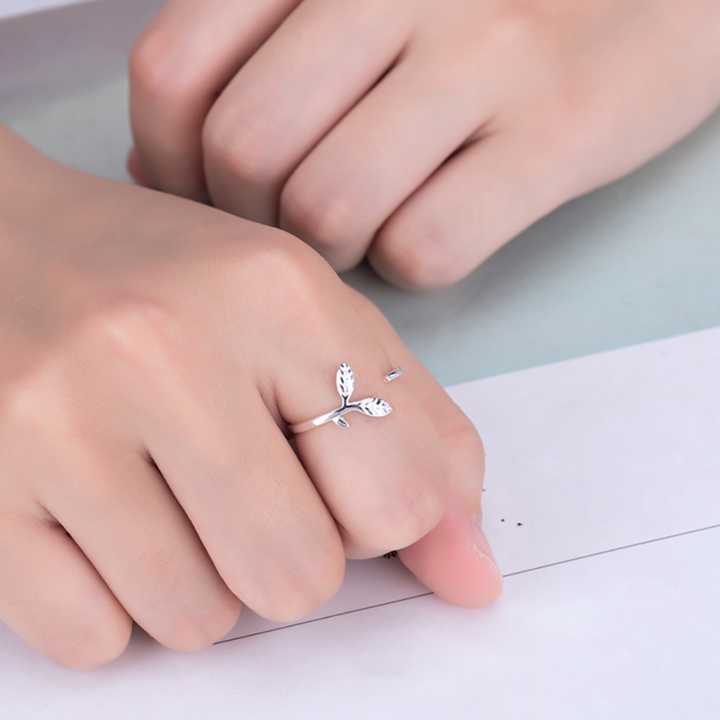 Nhẫn bạc nữ ATJ9102 thiết kế kiểu hở hình lá phong Maple leaf ring ANTA Jewelry