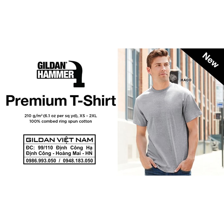 Áo thun Gildan Hammer màu White