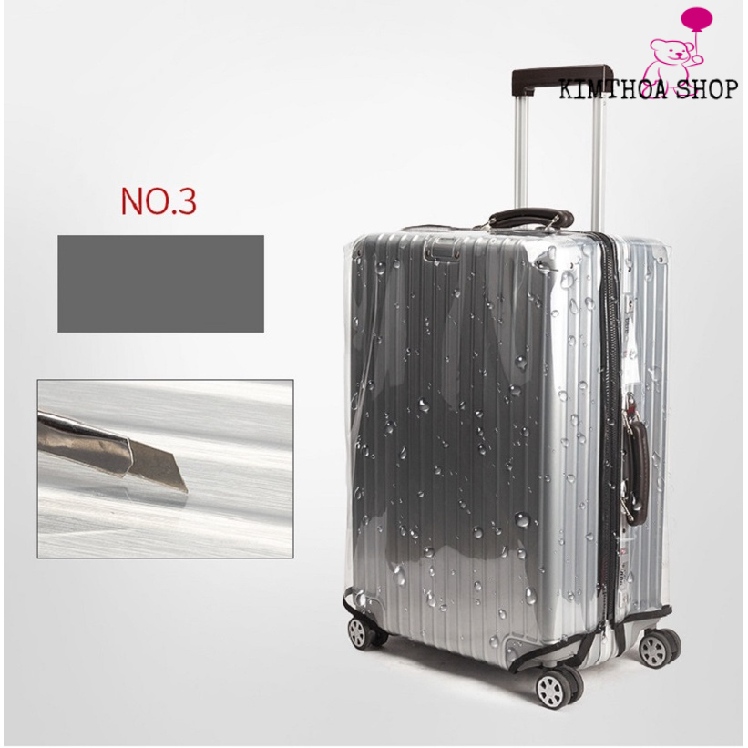 Bọc bảo vệ vali, áo trùm vali nhựa trong suốt chống trầy xước đủ size 20,22,24,26,28