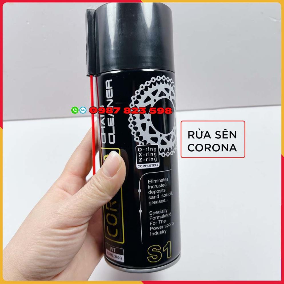 ✅ Chai Rửa Nhông Sên Dĩa Xe Máy Corona Chain Cleaner Kèm Chổi Rửa Sên 3 D ( Chính Hang X1R ) ✅