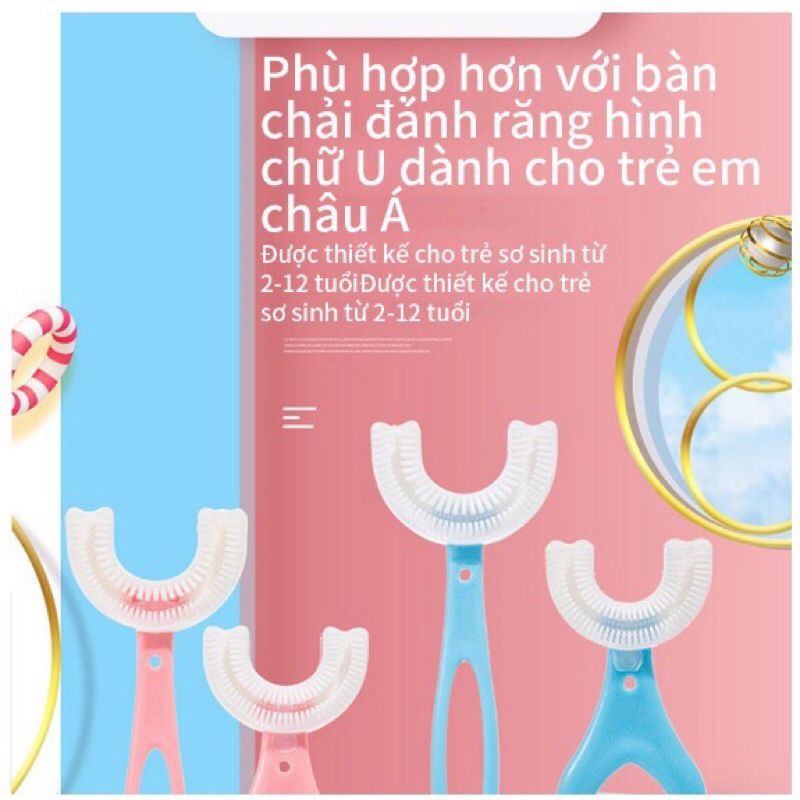 Bàn Chải Đáng Răng Chữ U Cho Bé Chất Liệu Silicon An Toàn Cho Bé