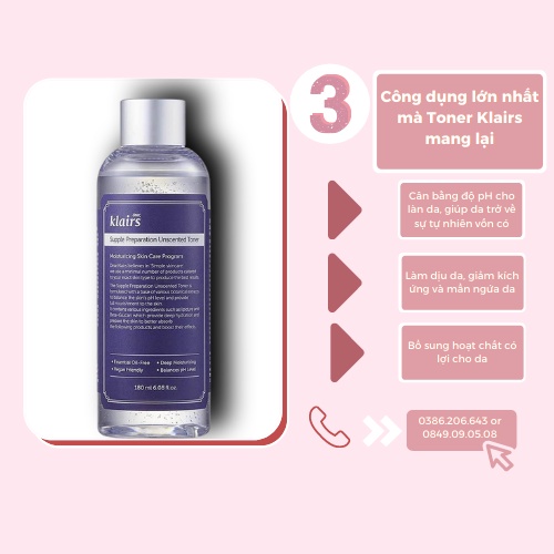 Nước Hoa Hồng Klairs Supple Preparation Toner 180ml TN492 | WebRaoVat - webraovat.net.vn