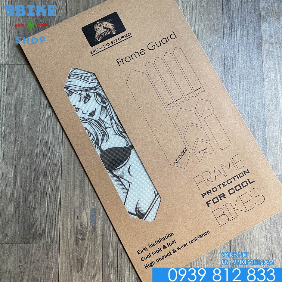 Bộ tem dán 3D cao cấp bảo vệ khung sườn xe đạp ENLEE