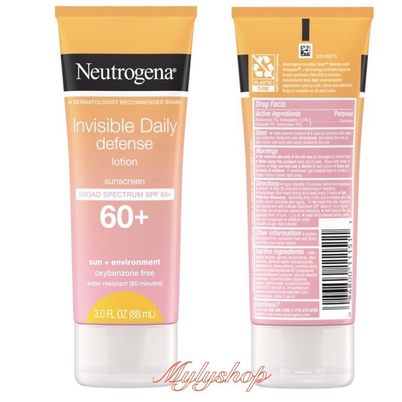 kem chống nắng dưỡng chất Neutrogena Invisible Daily Defense 60+ 88ml