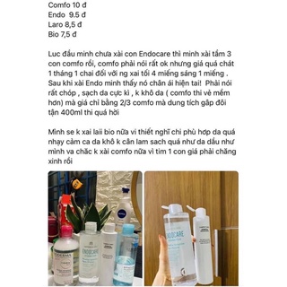 Nước Tẩy Trang Endocare Hydractive Micellar Solution 400ml