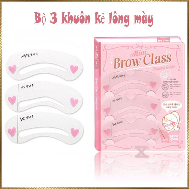 Set 3 khuôn vẽ lông mày mini tiện dụng Faco
