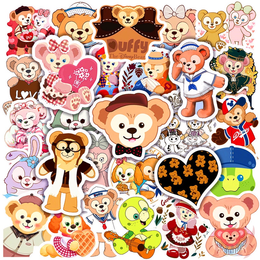 ❉ Duffy &amp; ShellieMay &amp; StellaLou Series 03 Stickers ❉ 50Pcs/Set Disney Bear Cartoon DIY Fashion Luggage Laptop Skateboard Decals Doodle Stickers