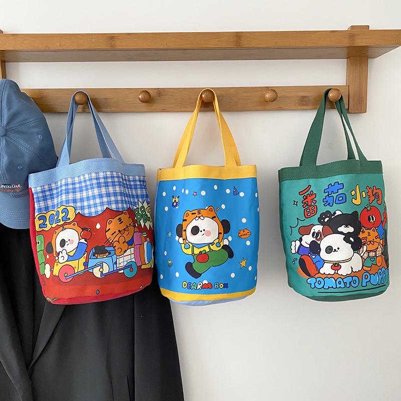 Túi Đựng Hộp Cơm Trưa Xách Tay Đa Năng Sức Chứa Lớn In Họa Tiết