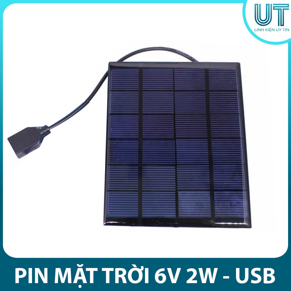 Pin Mặt Trời 6V 2W Tích Hợp Cổng USB