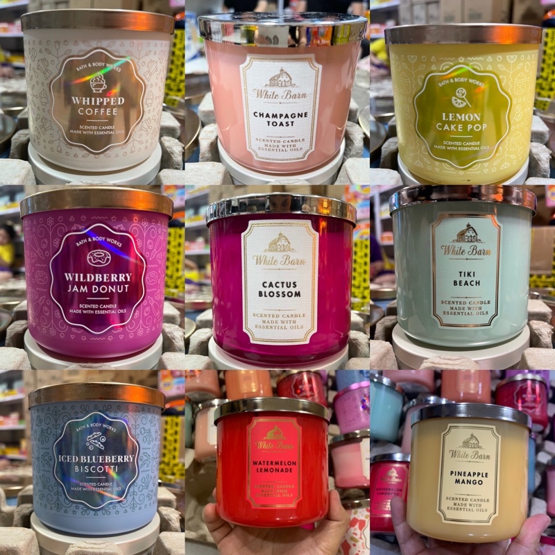 Nến Thơm Bath & Body Works White Barn 3 bấc Của Mỹ size 411g