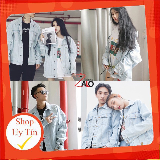 Áo Khoác Jean Bò Trơn Cao Cấp (6 Túi) nhiều màu Unisex