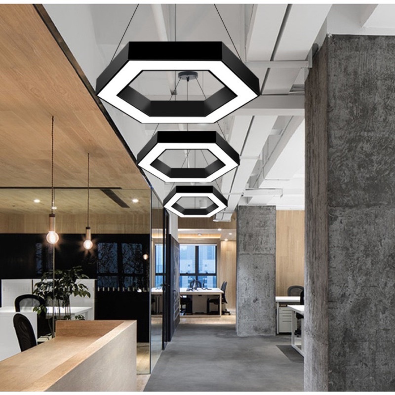 Đèn LED thả trần lục giác rỗng 600x600