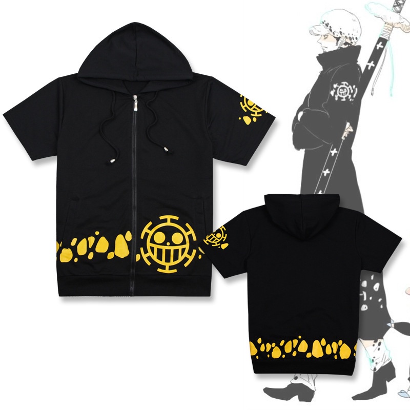 Áo Khoác Hoodie Tay Ngắn Hóa Trang Nhân Vật Trafalgar Law Luffy Trong Anime One Piece Dành Cho Nam Nữ