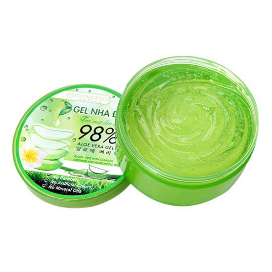 Gel nha đam Milaganics 300g Gel Aloe Vera 98% cứu tinh làn da ngày nắng