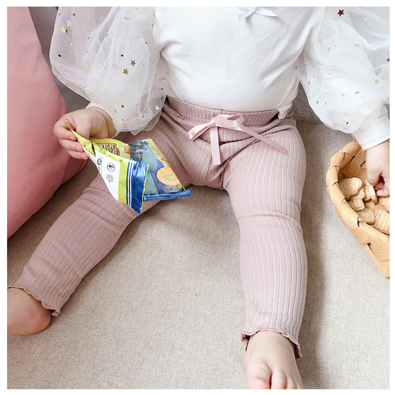 Quần legging màu trơn kiểu dáng đơn giản xinh xắn dành cho bé 0-30 tháng tuổi
