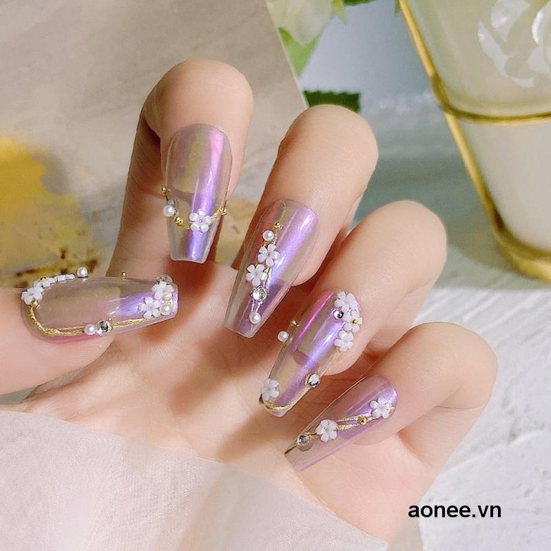 ✨✨Set 100 Hoa Trắng Đỏ Dùng Để Trang Trí Móng Nghệ Thuật
