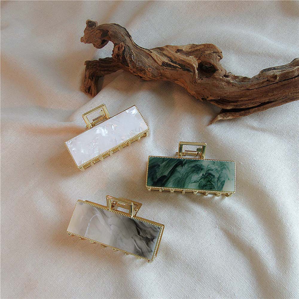 Kẹp tóc nhựa họa tiết vân gỗ nhiều màu thời trang cổ điển cá tính dành cho nữ